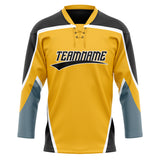 Custom Unisex Yellow & Black Pattern Hockey Jersey