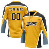 Custom Unisex Yellow & Black Pattern Hockey Jersey