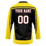 Custom Unisex Black & Yellow Pattern Hockey Jersey