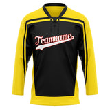 Custom Unisex Black & Yellow Pattern Hockey Jersey