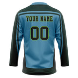 Custom Unisex Blue & Green Pattern Hockey Jersey