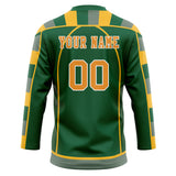 Custom Unisex Green & Yellow Pattern Hockey Jersey