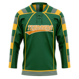 Custom Unisex Green & Yellow Pattern Hockey Jersey