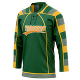 Custom Unisex Green & Yellow Pattern Hockey Jersey