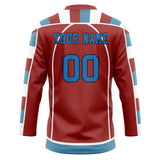 Custom Unisex Red & White Pattern Hockey Jersey