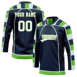 Custom Unisex Navy & White Pattern Hockey Jersey