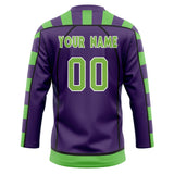 Custom Unisex Purple & Green Pattern Hockey Jersey