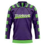 Custom Unisex Purple & Green Pattern Hockey Jersey