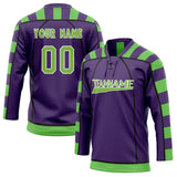 Custom Unisex Purple & Green Pattern Hockey Jersey