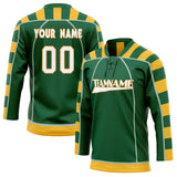 Custom Unisex Kelly Green & Yellow Pattern Hockey Jersey