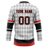 Custom Unisex Gray & Black Pattern Hockey Jersey