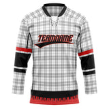 Custom Unisex Gray & Black Pattern Hockey Jersey