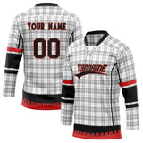 Custom Unisex Gray & Black Pattern Hockey Jersey