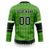 Custom Unisex Green & Black Pattern Hockey Jersey