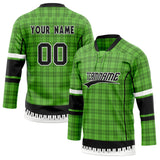 Custom Unisex Green & Black Pattern Hockey Jersey