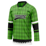 Custom Unisex Green & Black Pattern Hockey Jersey