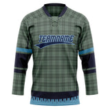 Custom Unisex Oliv & Navy Pattern Hockey Jersey