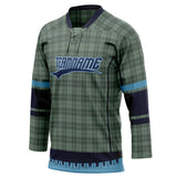 Custom Unisex Oliv & Navy Pattern Hockey Jersey