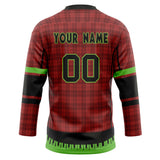 Custom Unisex Crimson & Black Pattern Hockey Jersey