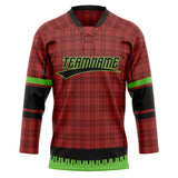 Custom Unisex Crimson & Black Pattern Hockey Jersey