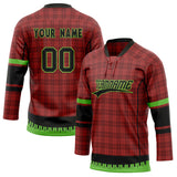 Custom Unisex Crimson & Black Pattern Hockey Jersey