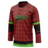 Custom Unisex Crimson & Black Pattern Hockey Jersey