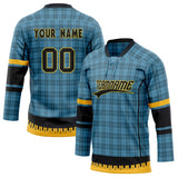 Custom Unisex Blue & Black Pattern Hockey Jersey