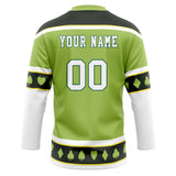 Custom Unisex Green & Black Pattern Hockey Jersey