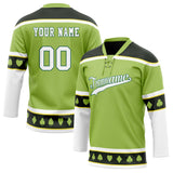 Custom Unisex Green & Black Pattern Hockey Jersey