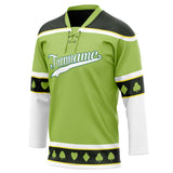 Custom Unisex Green & Black Pattern Hockey Jersey