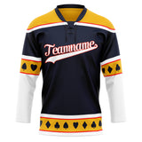 Custom Unisex Black & Gold Pattern Hockey Jersey