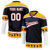 Custom Unisex Black & Gold Pattern Hockey Jersey