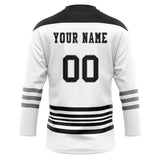 Custom Unisex White & Black Pattern Hockey Jersey