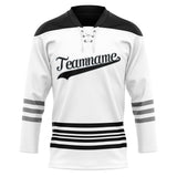 Custom Unisex White & Black Pattern Hockey Jersey