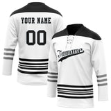 Custom Unisex White & Black Pattern Hockey Jersey