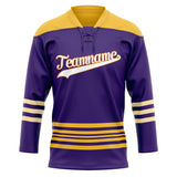 Custom Unisex Purple & Yellow Pattern Hockey Jersey