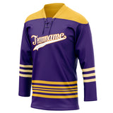 Custom Unisex Purple & Yellow Pattern Hockey Jersey