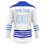 Custom Unisex White & Blue Pattern Hockey Jersey