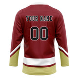 Custom Unisex Crimson & White Pattern Hockey Jersey