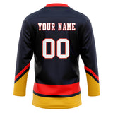 Custom Unisex Navy & Red Pattern Hockey Jersey