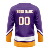 Custom Unisex Purple & White Pattern Hockey Jersey