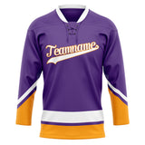 Custom Unisex Purple & White Pattern Hockey Jersey