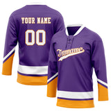 Custom Unisex Purple & White Pattern Hockey Jersey