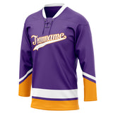 Custom Unisex Purple & White Pattern Hockey Jersey