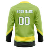 Custom Unisex Green & Yellow Pattern Hockey Jersey