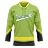 Custom Unisex Green & Yellow Pattern Hockey Jersey