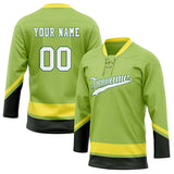 Custom Unisex Green & Yellow Pattern Hockey Jersey