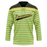 Custom Unisex Green & Black Pattern Hockey Jersey