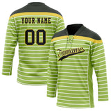 Custom Unisex Green & Black Pattern Hockey Jersey