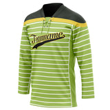 Custom Unisex Green & Black Pattern Hockey Jersey